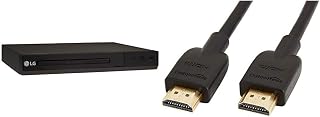 LG Full HD 1080P HDMI UpConverting All Multi Region DVD Player PAL/NTSC, USB Plus and 110-240 Volt Bundle with AmazonBasics High-Speed 4K HDMI Cable, 6 Feet, 1-Pack
