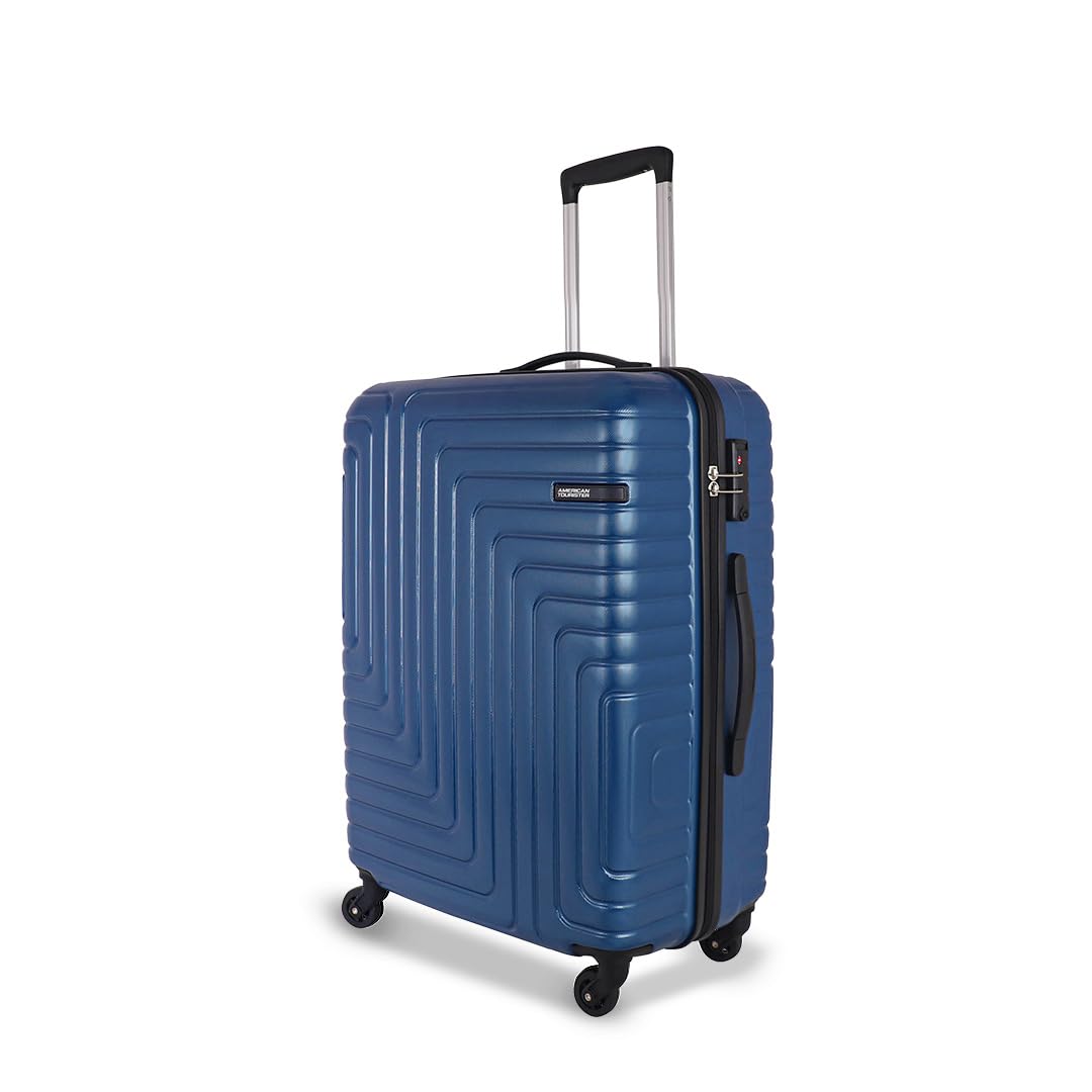 Ivy Nxt 68CM Medium 4 Wheels Spinner Hard Luggage Polycarbonate Check-in Trolley Bags for Travel with Mounted TSA Lock for Unisex - Blue