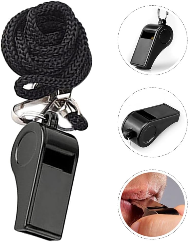 Sosoport 10pcs Soccer Survival Whistle Hanging Lanyard Survival Whistle Bird Whistle Referee Whistle