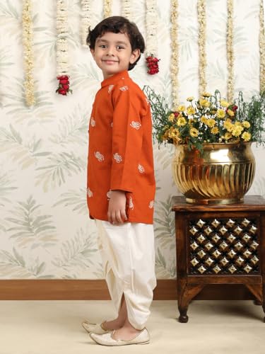 Image of POLKA TOTS Elegant Traditional Dhoti Kurta Set for Baby Boys & Toddlers - Ultra-soft Cotton Ethnic Dress for Festivals and Weddings | Premium Angrakha Style Ethnic Wear