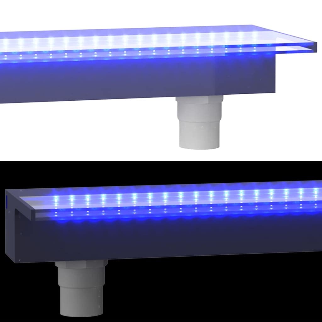 vidaXL Fuente Cascada con LED RGB para Piscina Jardín Estanque Patio Aporte Exterior Decorativo Relajante Luces Vista Sonido Acrílico