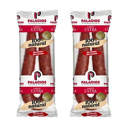 Chorizo Palacios Dulce Extra -Peso Aproximado 300 gramos Unidad - Chorizo Riojano - Sin Gluten . Sin...