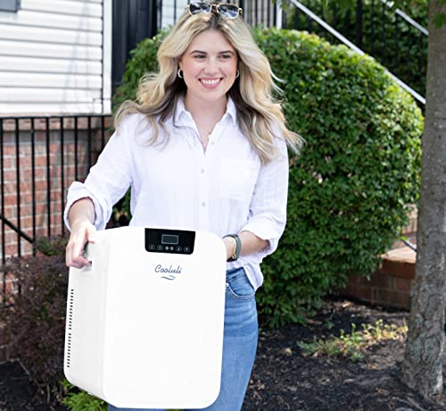 Cooluli 20L Mini Fridge For Bedroom - Car, Office Desk & College Dorm Room - Glass Front & Digital Temperature Control - 12V Small Refrigerator For Food, Drinks, Skincare, Beauty & Breast Milk (White) #TOP5