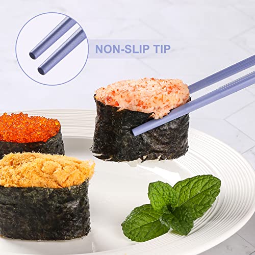 Image of Hiware 10-Pair Reusable Fiberglass Chopsticks, Non-Slip Chop Sticks Set Japanese Style, Dishwasher Safe, 9.5-Inch