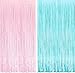 BRAVESHINE Tinsel Photo Backdrop Curtains - 2 Pack 3.2x8.2ft Pastel Pink Blue Foil Fringe Streamer Curtain for Birthdays Engagement Bridal Shower Mermaid Sweet Donuts Party Decoration