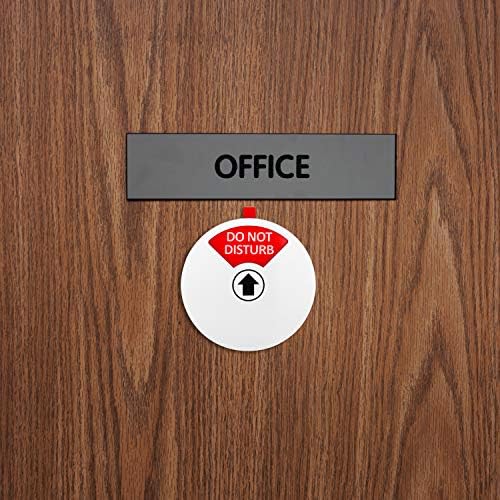 Kichwit Privacy Sign, Do Not Disturb Sign, Out of Office Sign, Please Knock Sign, In a Meeting Sign, Office Sign, Conference Sign for Offices, 5 Inch, Silver