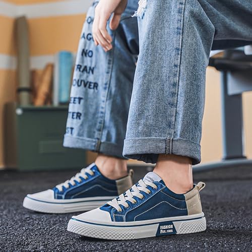 Fashion Men's Casual Canvas Sneakers - Classic Street Style Skateboarding Shoes, Low Top, Round Toe, Spring & Fall2