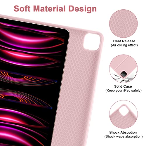 Image of Keyboard Case for iPad Air 13 inch Case Keyboard for iPad Pro 12.9 inch Case with Keyboard Compatible with iPad Pro 6th /5th /4th /3rd Generation 2022-2018 /Air (M2) with Auto Sleep /Wake Function Pink