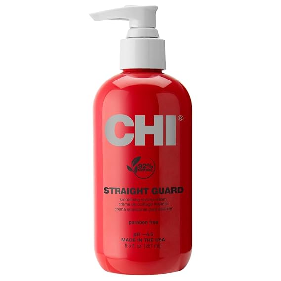 CHI Straight Guard Smoothing Styling Cream, Frizz Control & Hair Smoothness, Lightweight AntiHumidity Hair Styling Cream for All Hair Types, 8.5 Oz
