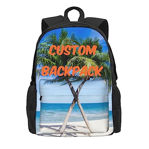 1-100PCS Custom Travel Backpack Personalized Carry On Daypack Design Your Own Picture Text Logo Work Bag For Men Women