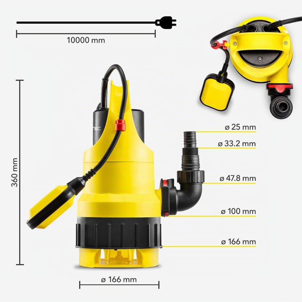 TROTEC Pompe d'évacuaction TCW 900 - Pompe eau claire/chargée