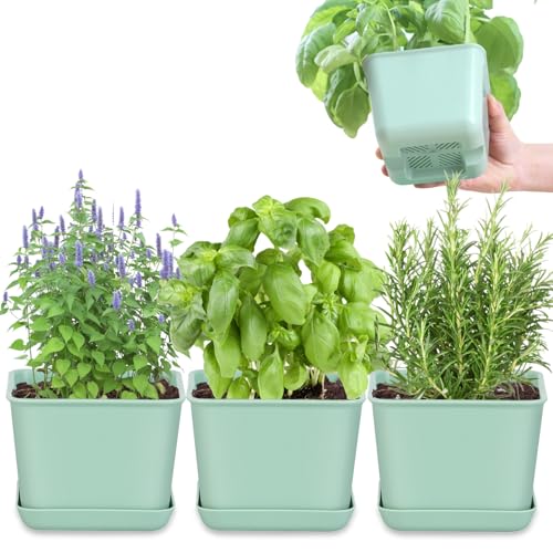 Herb Garden Planter Indoor Kit Pots for Indoor/Outdoor Plants 4 P...