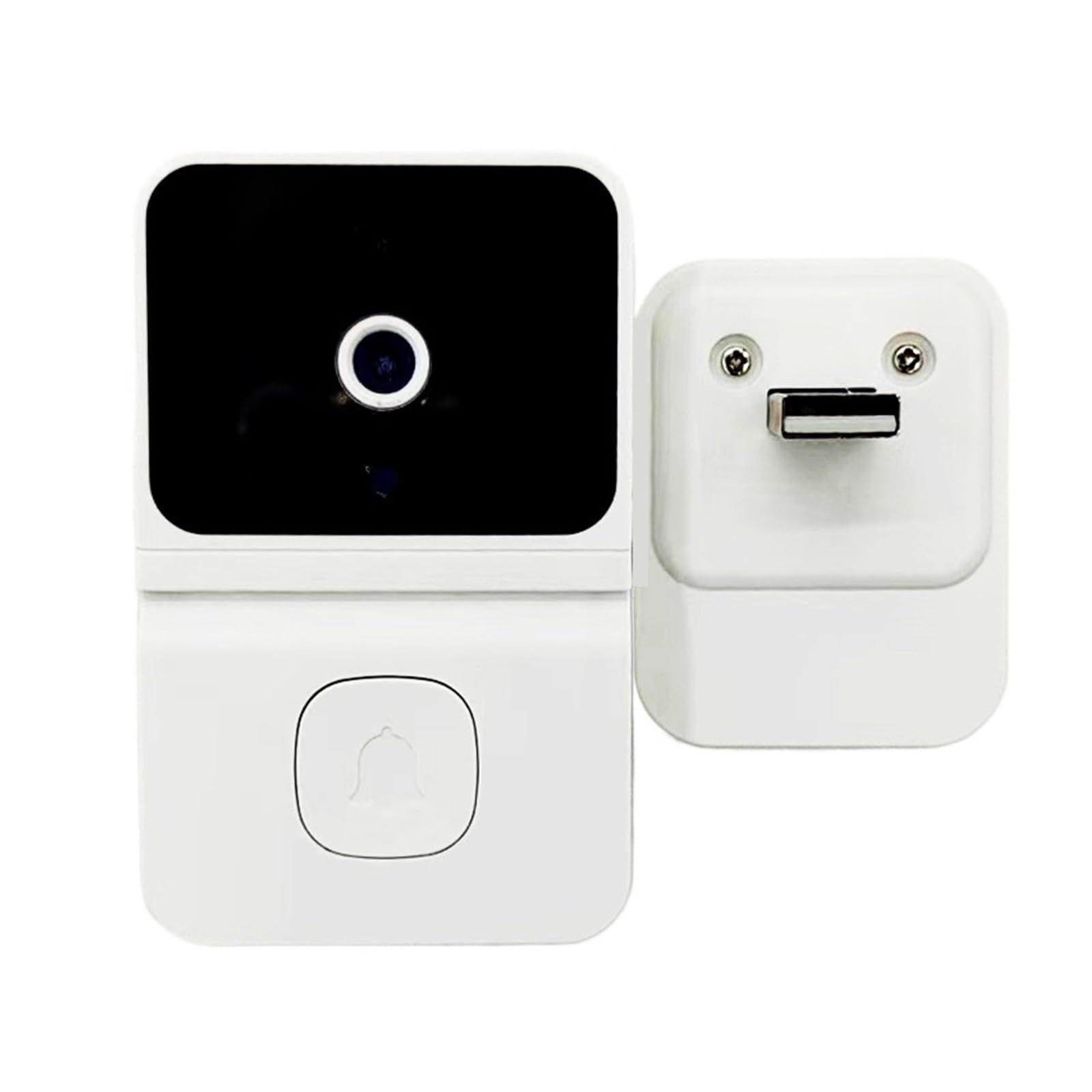 Wideodomofon Wizualny Głos Domofon W Czasie Rzeczywistym Gong Kamera Noktowizyjna WiFi Inteligentny Alarm Dzwonek Do Drzwi Dla Bezpieczeństwa Domu WyraźNy Wyświetlacz Ochrona Każdą Pogodę(White)