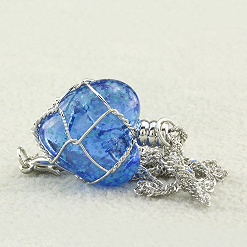 FM FM42 Glow in The Dark Blue/Green Heart Pendant Necklace, Glow Green Light3