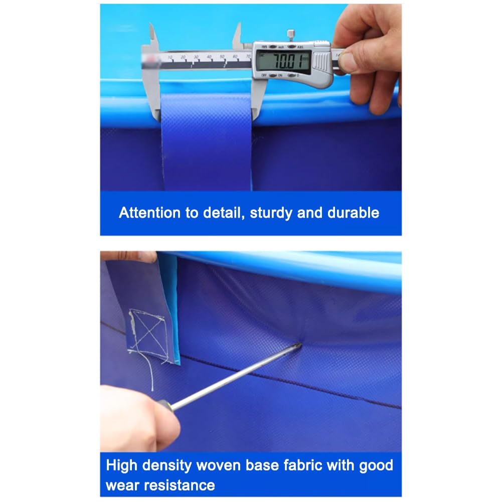 Estanque plegable de PVC resistente para peces - Ideal para el cultivo de carpas koi, jardines acuáticos y paisajismo de patios traseros - Estructura reforzada, diseño redondo para uso sobre el suel