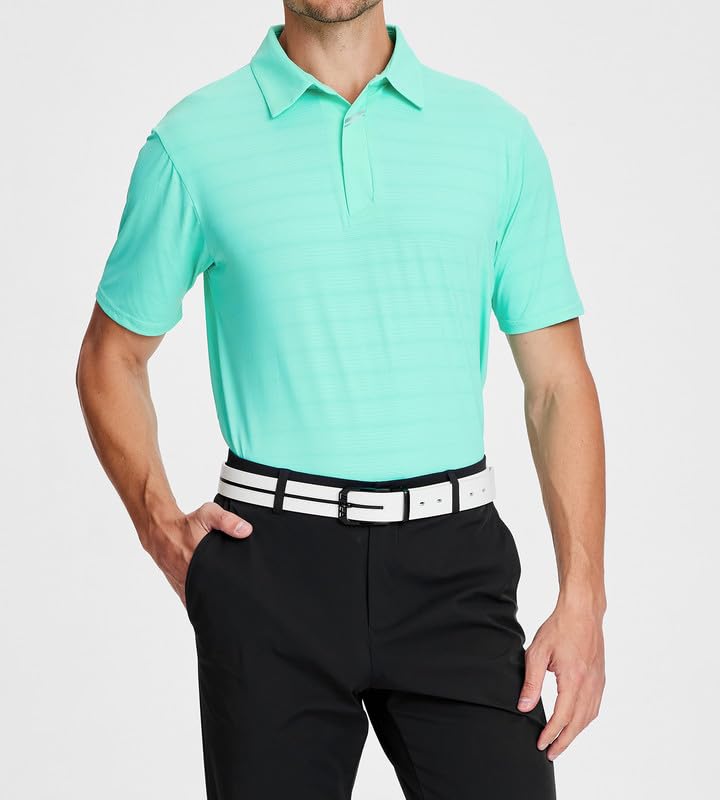 Image of Damipow Premium Golf Shirts for Men Dry Fit Performance Polo Short Sleeve Collared Shirt