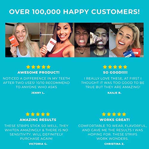 Zimba Teeth Whitening Strips - 28 Zimba Whitening Strips, 14 Treatments - Teeth Whitening Sensitive Teeth - White Strips Teeth Whitening - Natural Whitening Strips