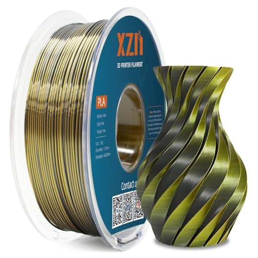 ⚡ XZN Silk PLA Filament 1.75mm Dual Color Gold Black 1KG, Metal-Like Shiny 3D Printer Filament, Precision ±0.02mm, Neatly Wound, No Clog/Bubble, Durable, Excellent Layer Adhesion, Fits Most FDM Printer