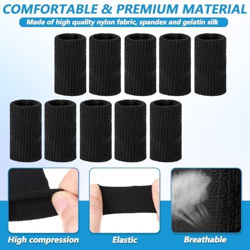 TIESOME 10 Stück Fingerschutz, Elastische Fingerschützer Fingerverband Fingerlinge für Sportverletzungen Fingerkuppenschutz für Basketball Volleyball Schlauchverband Finger zur Schmerzlinderung