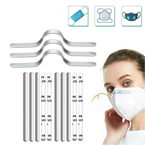 100pcs Aluminum Strips Nose Wire,Nose Bridge for Mask,90mm Metal Flat Nose Clips Nose Bridge Bracket, DIY Face Mask Making Accessories for Sewing Crafts by Raylicom R&L