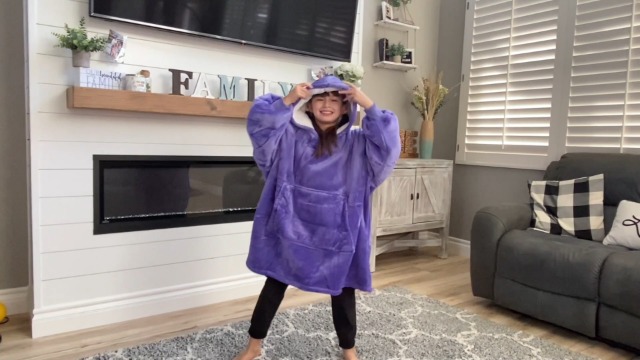 OLOEY Oversized Sherpa Wearable Blanket Hoodie | One Size Fits All | Ultra Warm & Cozy | Cow Print & Multi Colors