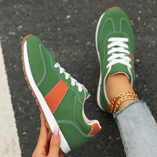 Stylish Women's Low-Top Lace-Up Sneakers - Breathable, Non-Slip, All-Season Rubber Sole, Solid Color, Casual, Comfortable, Fashionable Shoes Plus Size3