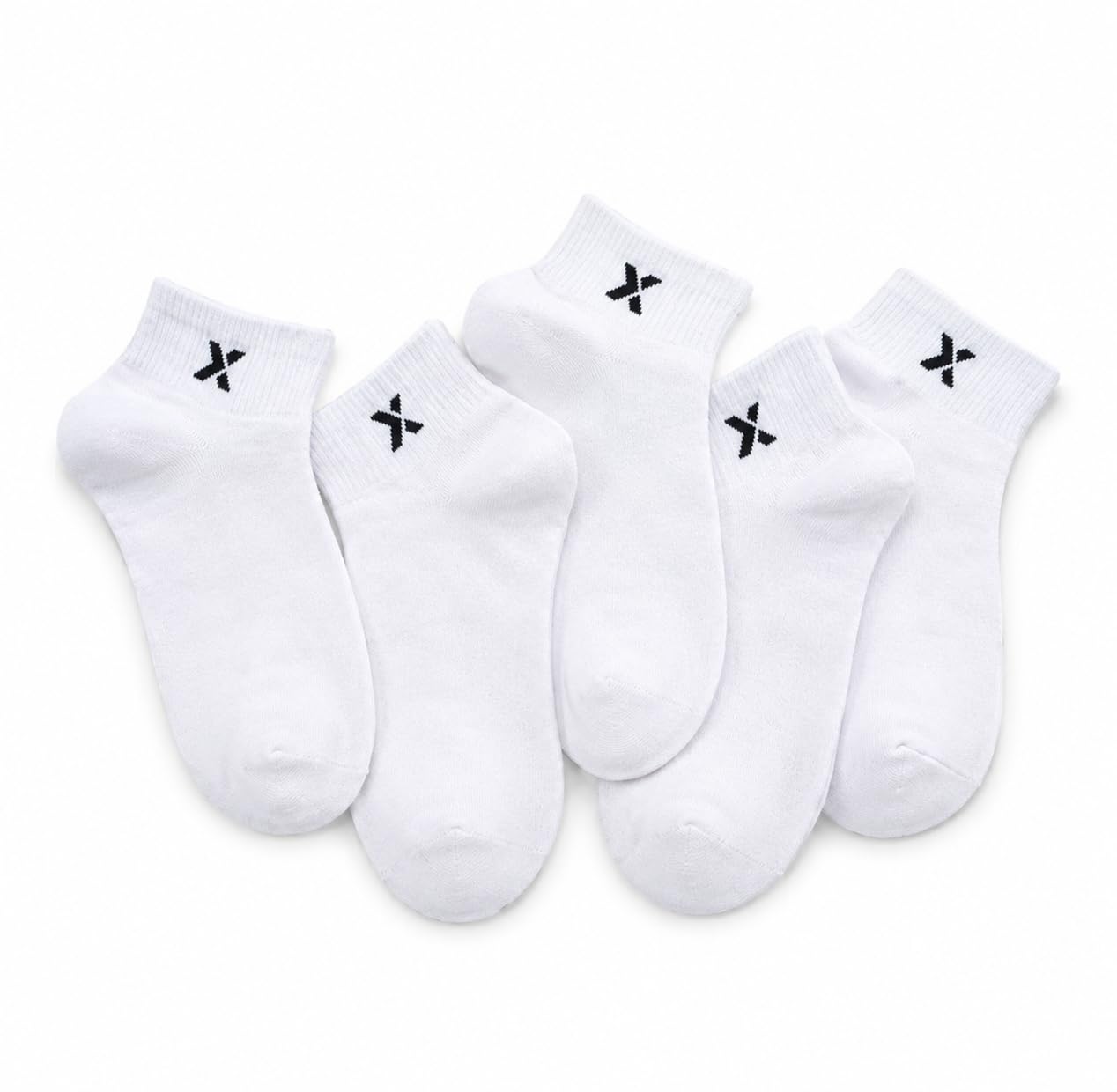 White Cotton Ankle Socks for Men & Boys | Breathable Casual Sports Socks | Sweat Absorbent Daily Wear Low Cut Socks | Soft Stretchable Cotton Socks Pack of 5 Pairs-image-0