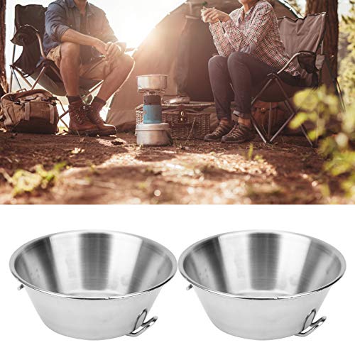 Tigela com alça dobrável, tigela portátil, tigela de 2 unidades com alça dobrável para caminhadas ca
