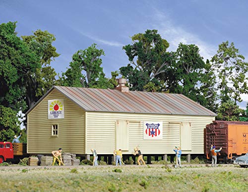 Walthers Cornerstone Series Kit HO Scale Co-Op Storage Shed Grey, 8