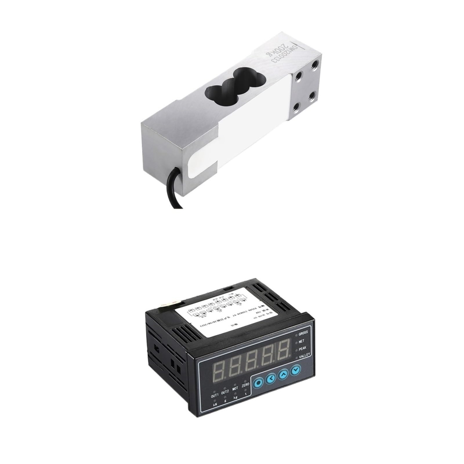 JJHQOKYNA Load Cell Sensor with Indicator Display 200KG Weighing sensorCompression and Tension