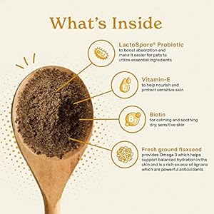 The Missing Link Skin & Coat + Probiotics Supplement 8oz Bag – Powerful Superfood Powder for Dogs Supports Healthy Skin & Glossy Coat, Promotes Hair Growth