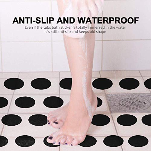 Kyerivs 30 PCS Bathtub Non Slip Stickers, Non Slip Shower Strips Shower Floor Non Slip Stickers Safety Shower treads for Adults Kids, Add Traction to Tubs, Floors, Steps, Stairs with Scraper(Black)