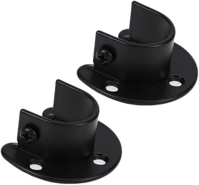 KAFENDA 2pcs Wall Mounted Clothes Pole Rack, Clothes Rod Rack, Wardrobe Rod End Socket, Shower Curtain Rod Socket, U Flange Rod Bracket for 1 inch diameter clothes rail