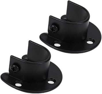 KAFENDA 2pcs Wall Mounted Clothes Pole Rack, Clothes Rod Rack, Wardrobe Rod End Socket, Shower Curtain Rod Socket, U Flange Rod Bracket for 1 inches diameter clothes rail