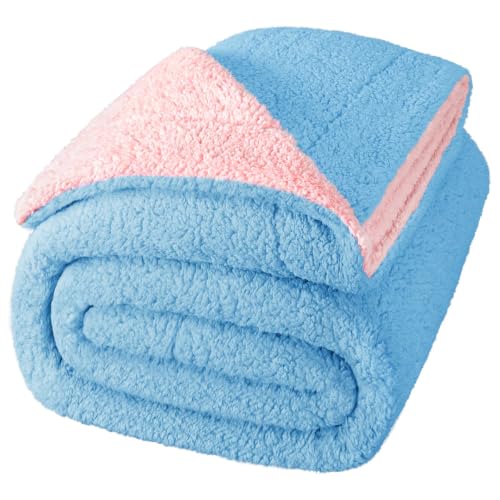 Exclusivo Mezcla Reversible Sherpa Fleece Blanket Twin Size, 60x80 Inches