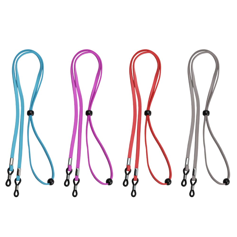 Mannikesi 4pcs Women Eyeglass Strap Chains Anti-slip Eye Glasses Holder Around Neck Chains Adjustable Boho Lanyards Eyewear Retainer for Men & Women