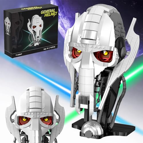 General Grievous Helmet Compatible with Lego Head Building Blocks Set Collection for Adults or Boys Gift Idea (710PCS)