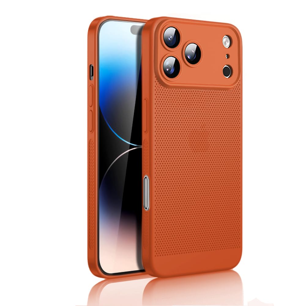 Dl3 Mobilak Case For iPhone 17 Pro 6.3-Inch Heat Dissipation Case with Built-in Camera Lens Protector Slim Fit Breathable Cooling Anti-Fingerprint Hard PC Back Shockproof Cover