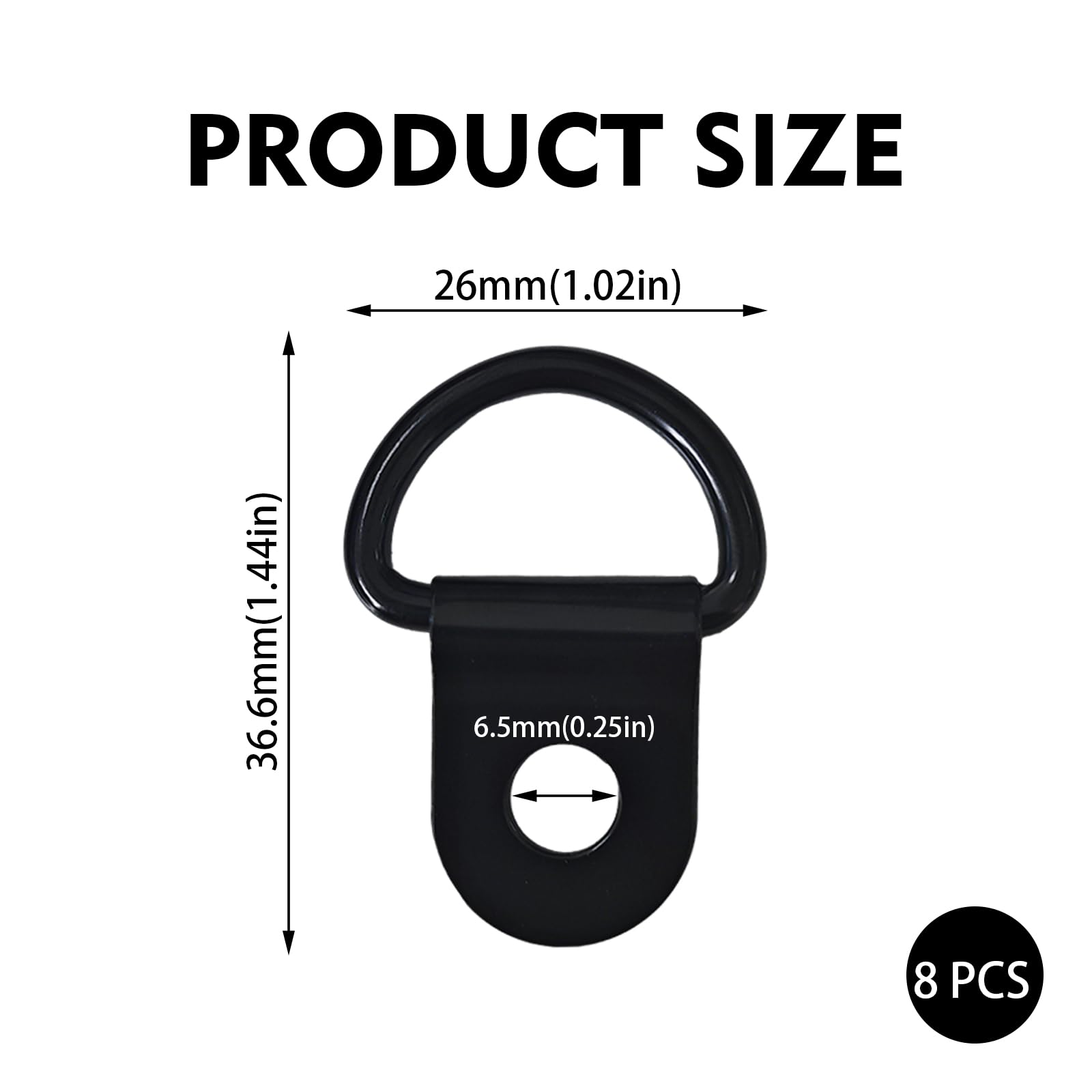 8 Stück Zurrösen für Anhänger, D Ringe Aufbauring Zurrhaken,für Anhänger und Lastwagen - Belastbar Bis zu 100kg Pro Ring, Korrosionsbeständig, Einfache Installation, Vielseitige Anwendung - 3