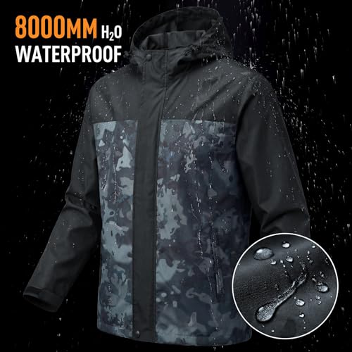Image of LOOGU Rain Jacket for Men, Packable Waterproof Rain Shell Lightweight, S-3XL for Hiking Fishing Camping