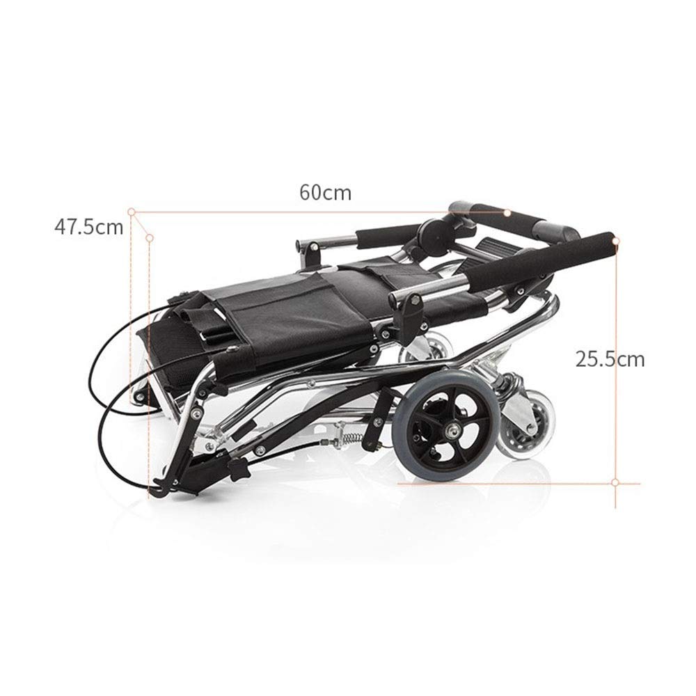 Aluminio silla de ruedas, ligero y plegable Marco, Operador de móviles de silla de ruedas, silla de Tránsito portátil de viaje, 6.7kg Peso neto, for inválidos y los usuarios con discapacidad