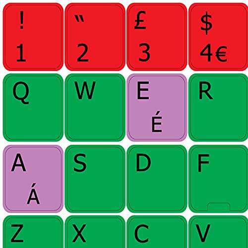 Learning English UK Colored PC Keyboard Decals for Desktop, Laptop and Notebook