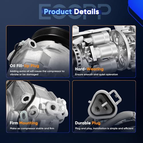 Image of ECCPP AC Compressor 2008-2009 Fit for Toyota Sequoia 4.7L AC Compressor with Clutch