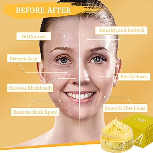 ANAiRUi Clay Masks for Face Skin Care, Turmeric + VC Mud Mask for Blackheads, Pores, Wrinkles, Fine Lines, Hydrating Clarifying, Cleansing Skincare Mask, 120g - Image 6