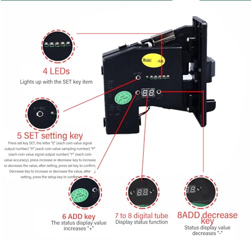 Image of Multi Acceptor Coin Selector, with 6 Memory Type and Refund | For Gaming Vending Machine, For Washing Machine