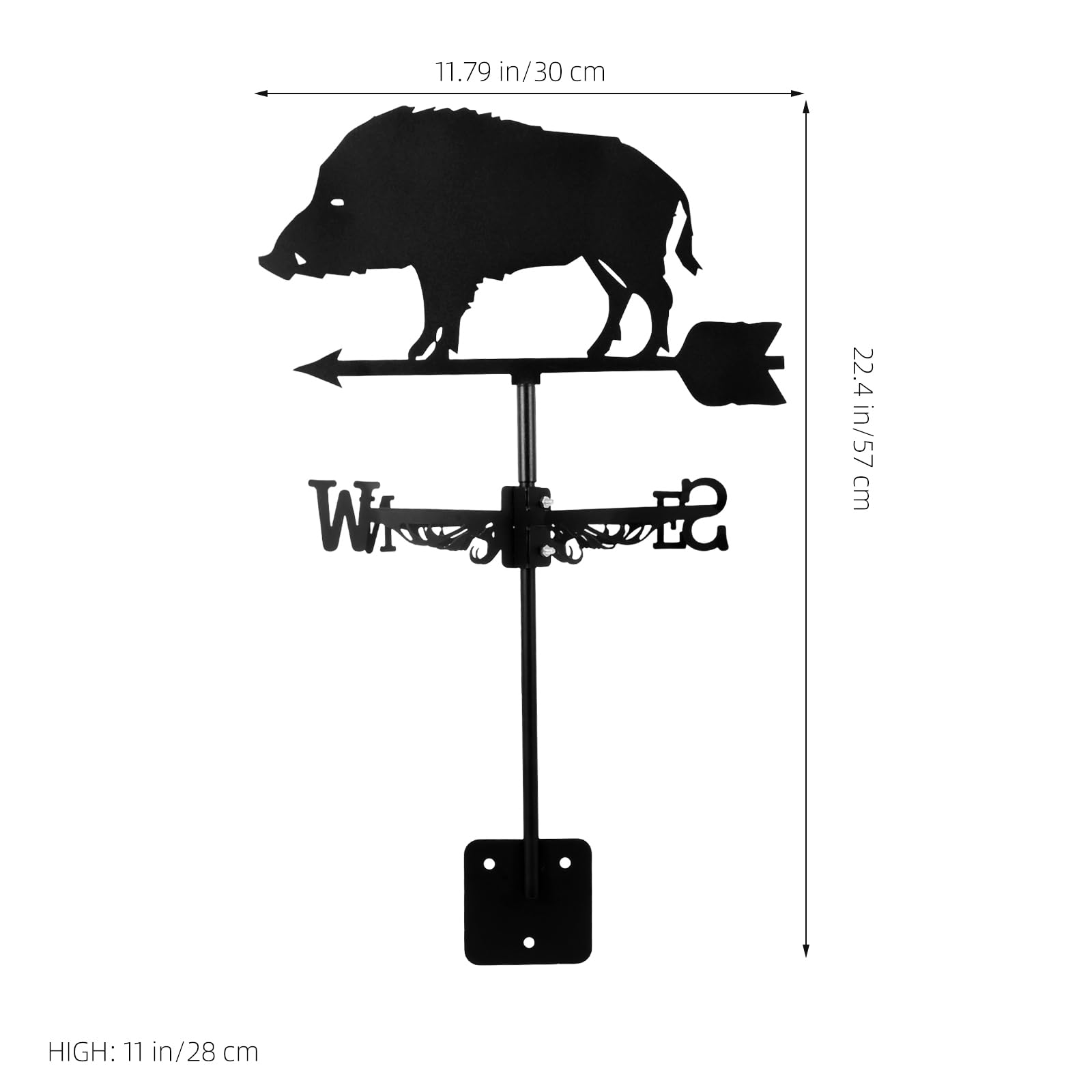 HANABASS Veleta De Cerdo, Veleta De Techo, Jabalí Weathervanes, De Viento para Jardin, Paleta De Clima MetáLico con Flecha Ornamento Dirección del Viento para Patio Exterior Granero