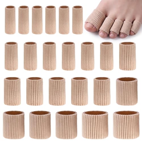 Blulu 24 Pcs Toe Protector Sleeve for Corns, Skin Color, All Sizes
