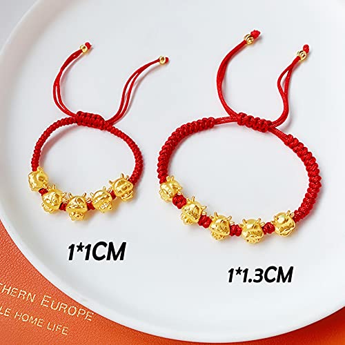 Feng Shui Wealth Bracelet Red Cow Charm Chinese Zodiac Animal Birth Year Lucky Charm Bracelet Zodiac Ox Pendant Attract Wealth Money Jewelry Gifts2