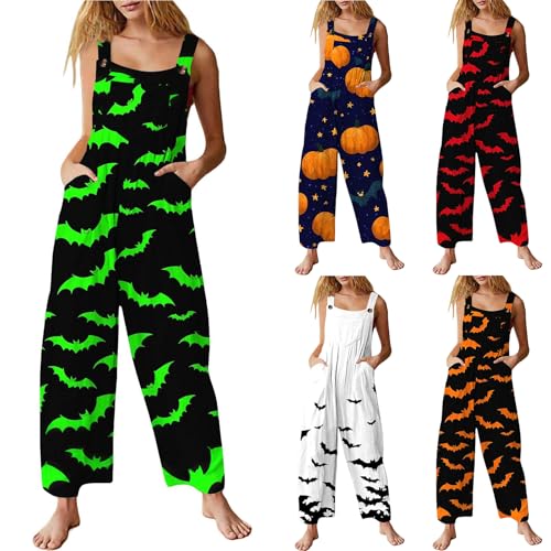Disfraz de Halloween para mujer talla grande overol de araña aterrador sin mangas