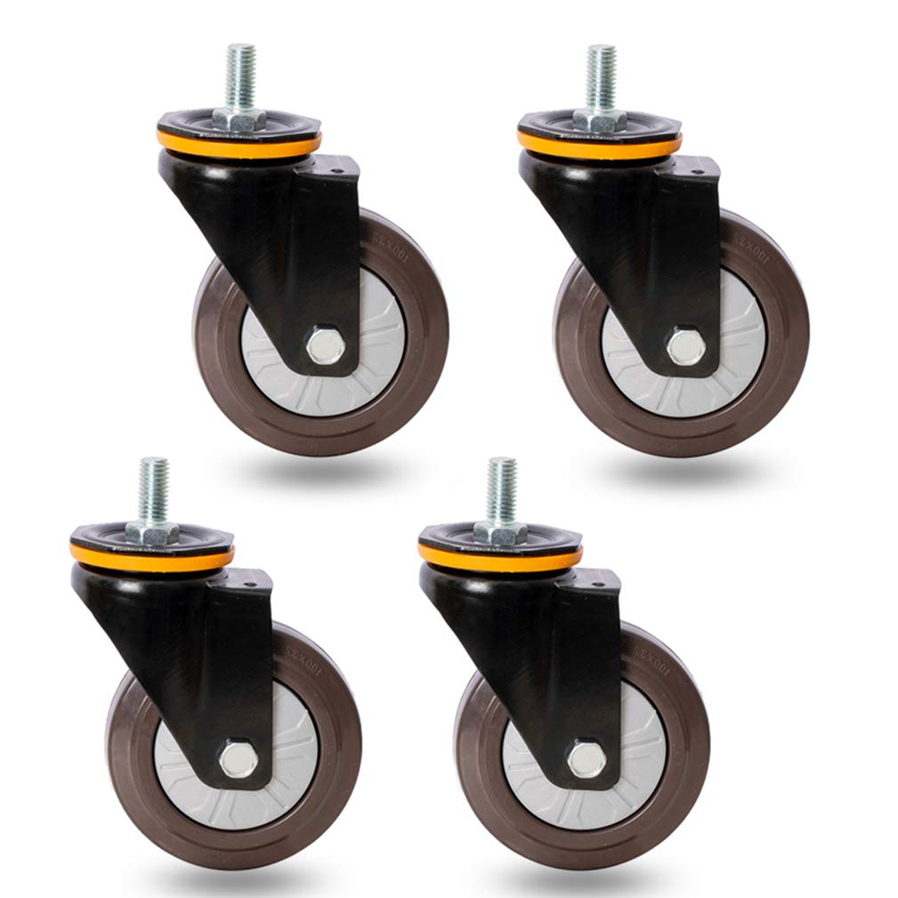 GYRAZXS Heavy Duty Swivel Castors 125mm with M12 Threaded Pin - Perfect for Pallet Furniture & Small Equipment - & Reliable Mobility Solution